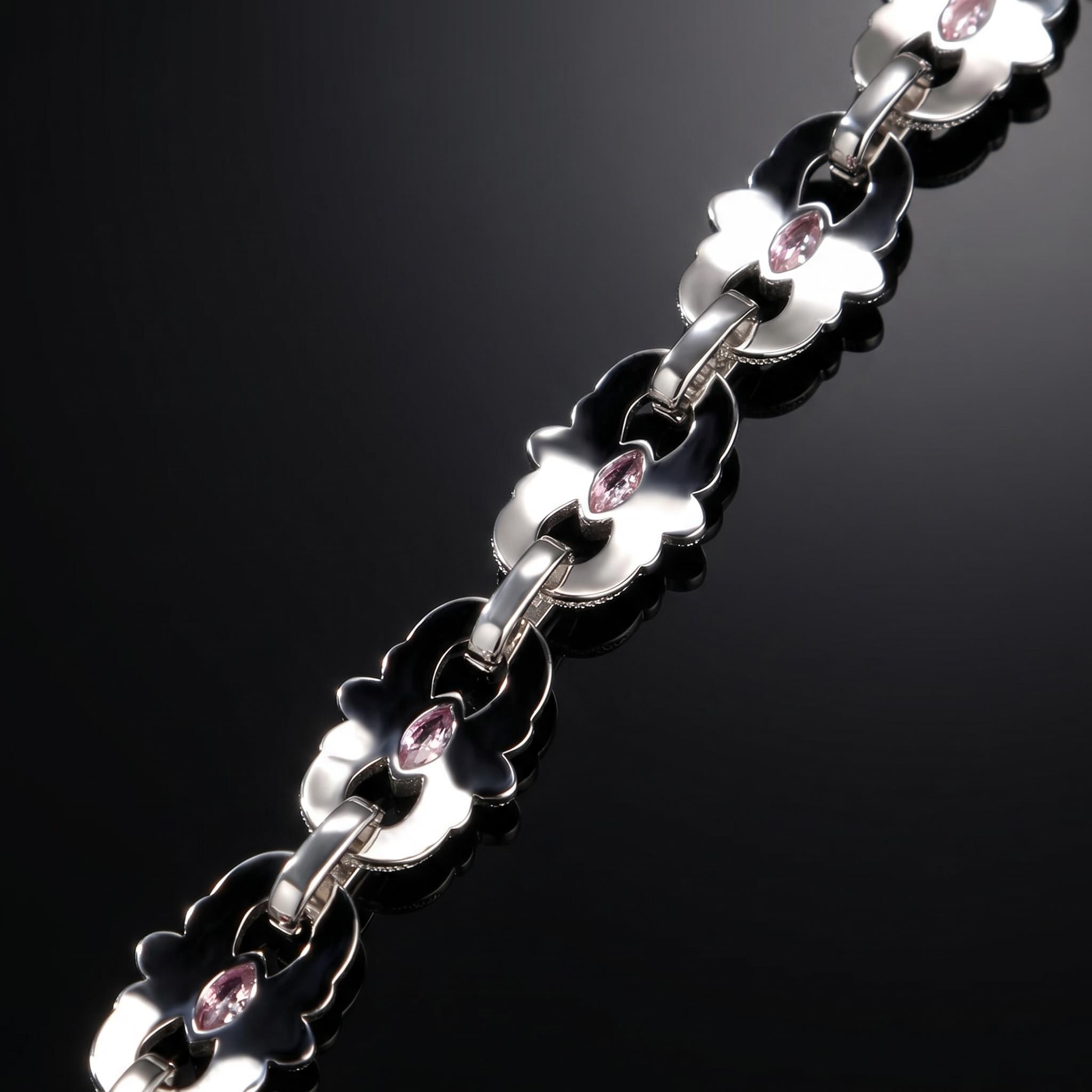 16mm Iced Out Marquise-Cut Infinity Flower Bracelet