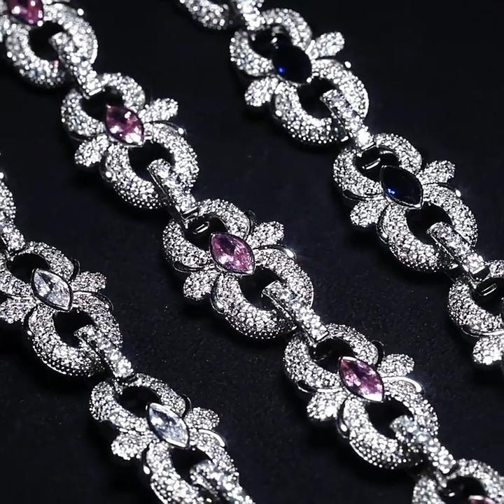 16mm Iced Out Marquise-Cut Infinity Flower Bracelet 16mm Iced Out Marquise-Cut Infinity Flower Bracelet