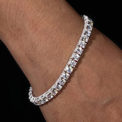 6.5mm Tennis Bracelet with Iced Out Sides