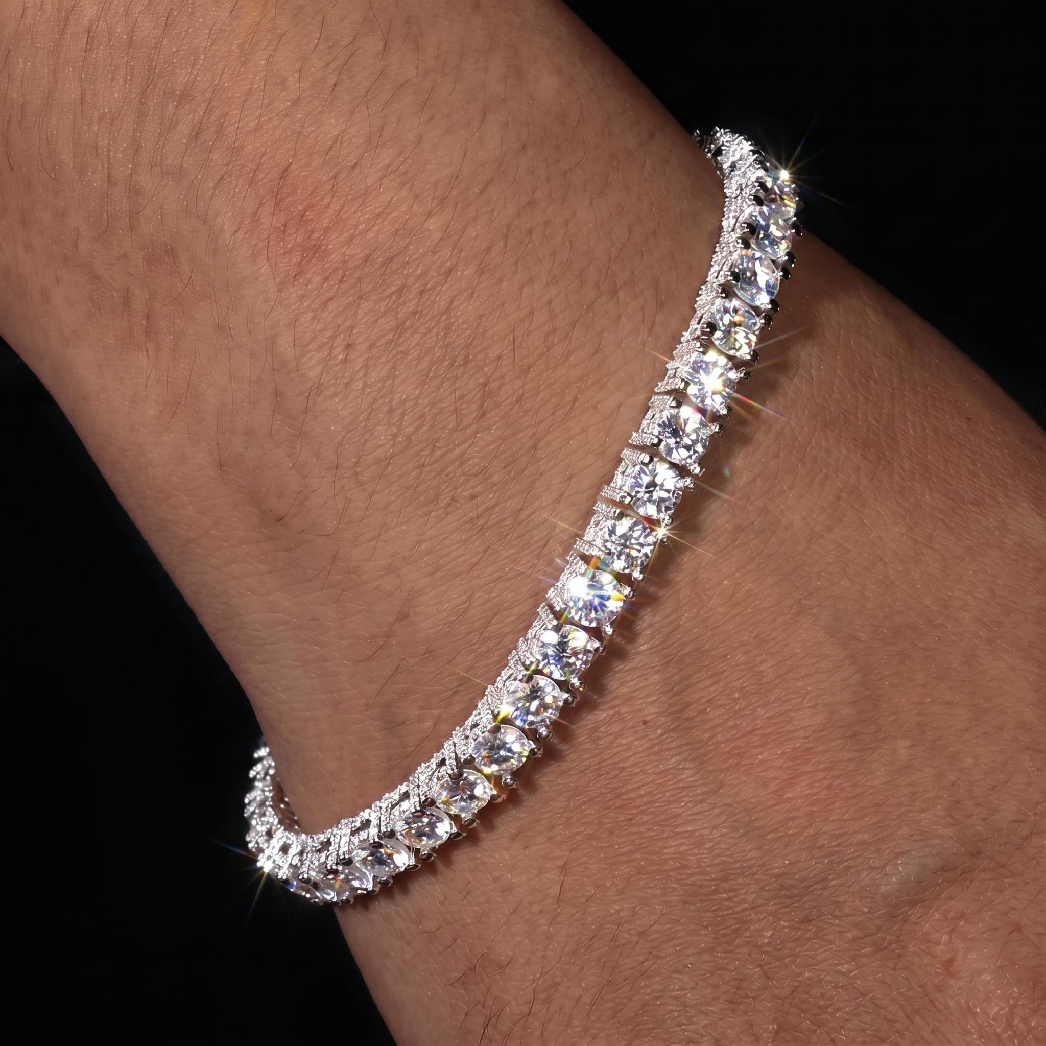 6.5mm Tennis Bracelet with Iced Out Sides 6.5mm Tennis Bracelet with Iced Out Sides