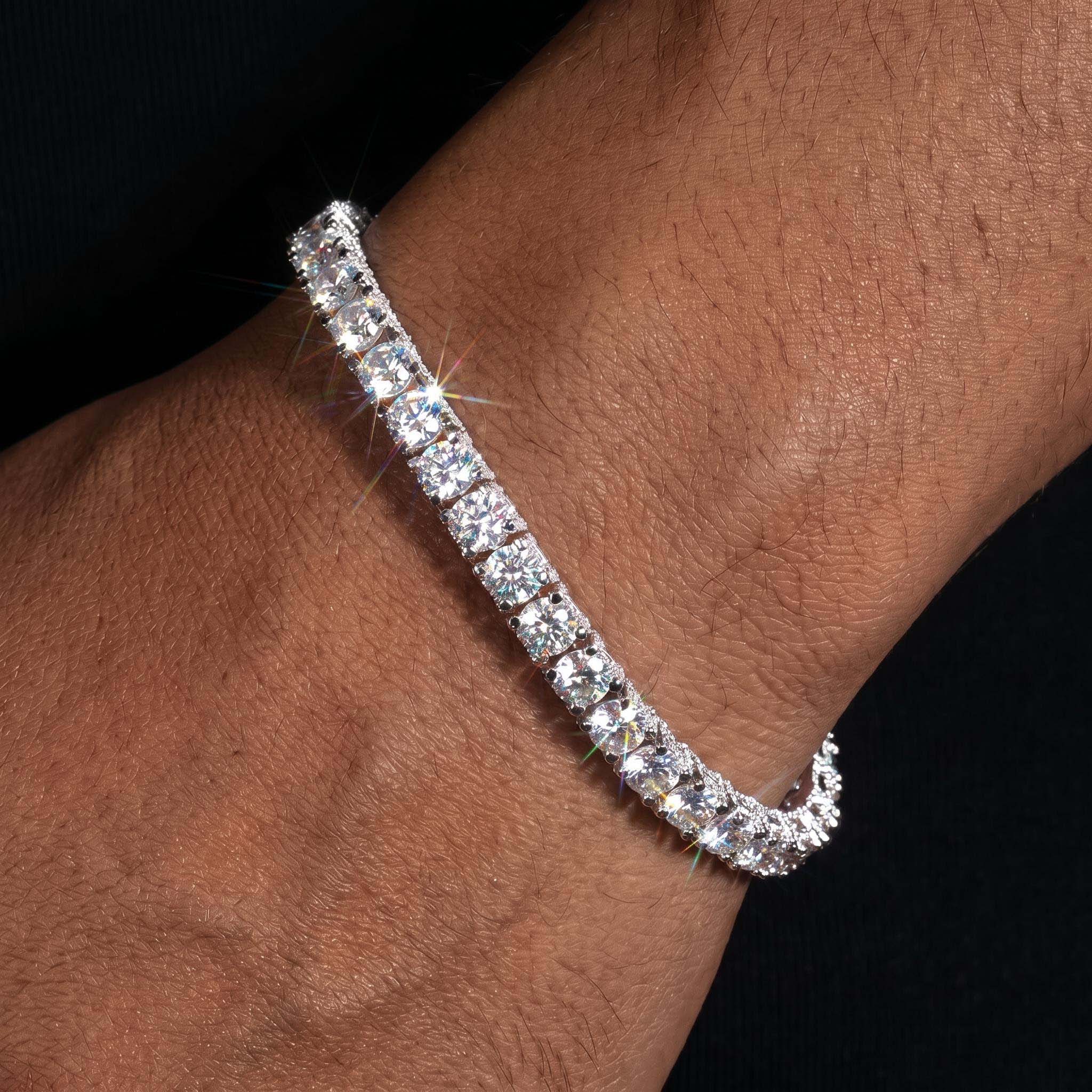 6.5mm Tennis Bracelet with Iced Out Sides 6.5mm Tennis Bracelet with Iced Out Sides