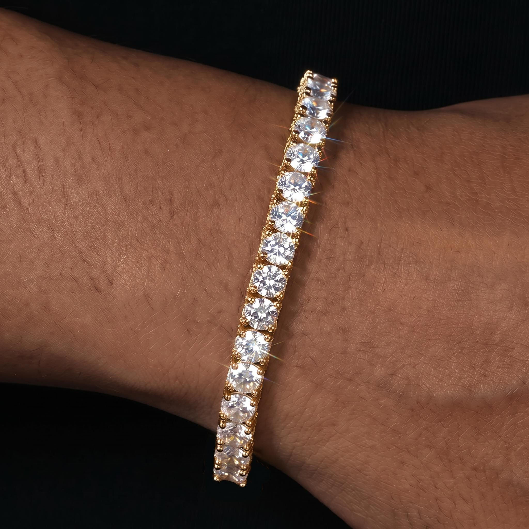6.5mm Tennis Bracelet with Iced Out Sides 6.5mm Tennis Bracelet with Iced Out Sides