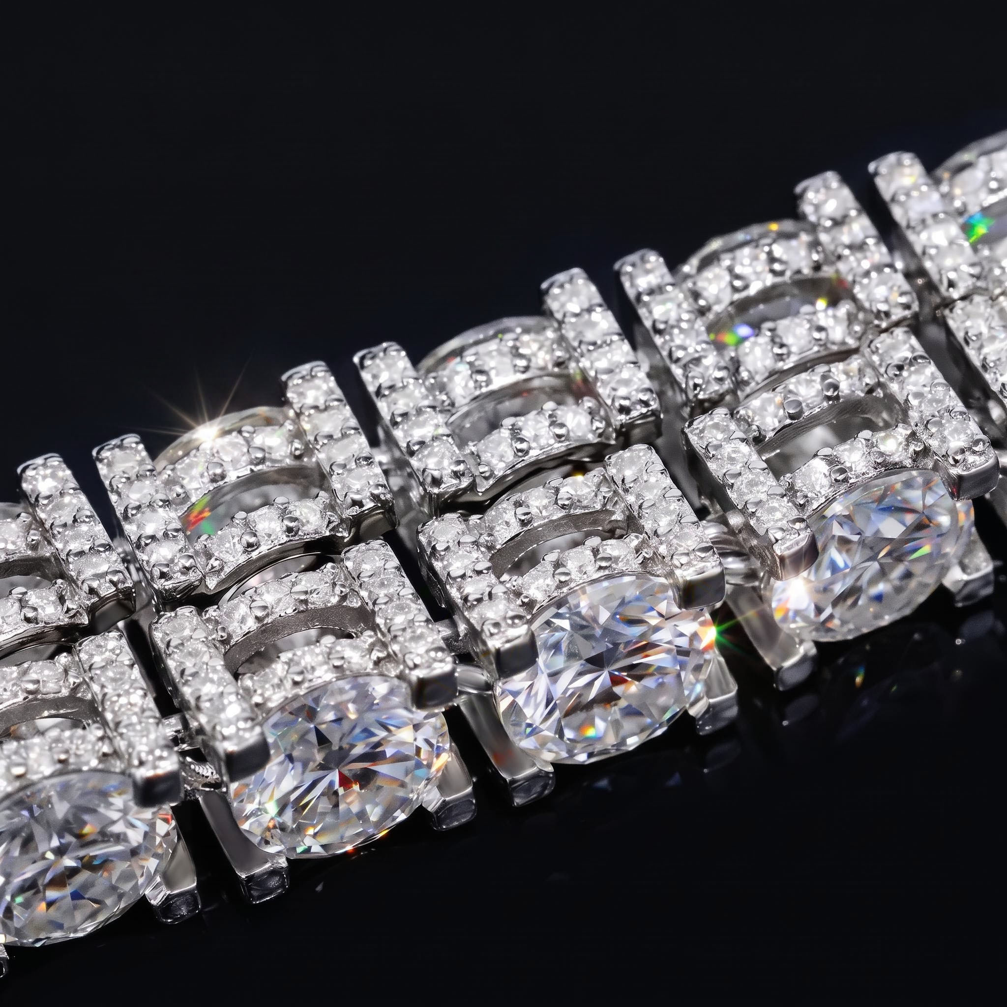 6.5mm Tennis Bracelet with Iced Out Sides 6.5mm Tennis Bracelet with Iced Out Sides