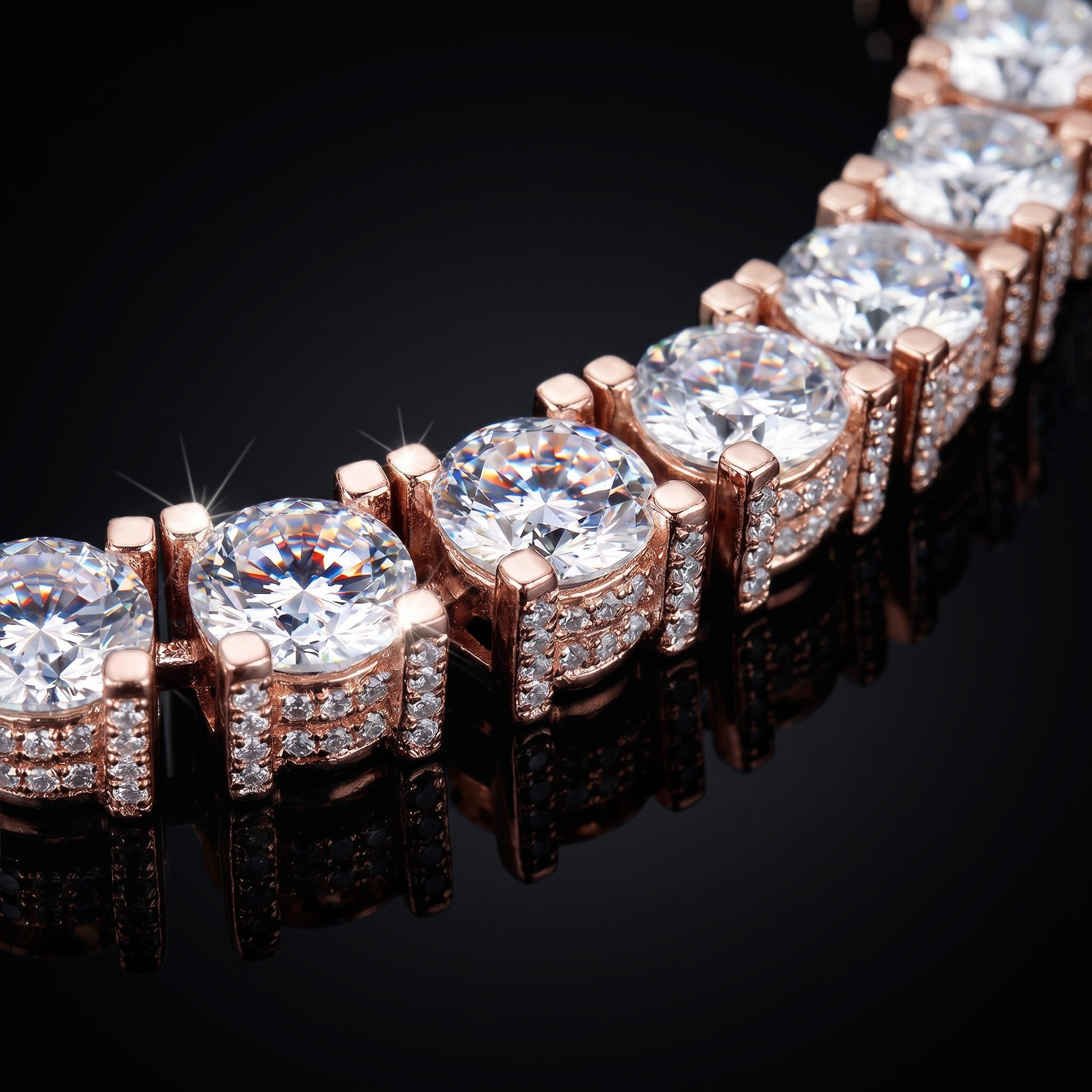 6.5mm Tennis Bracelet with Iced Out Sides 6.5mm Tennis Bracelet with Iced Out Sides