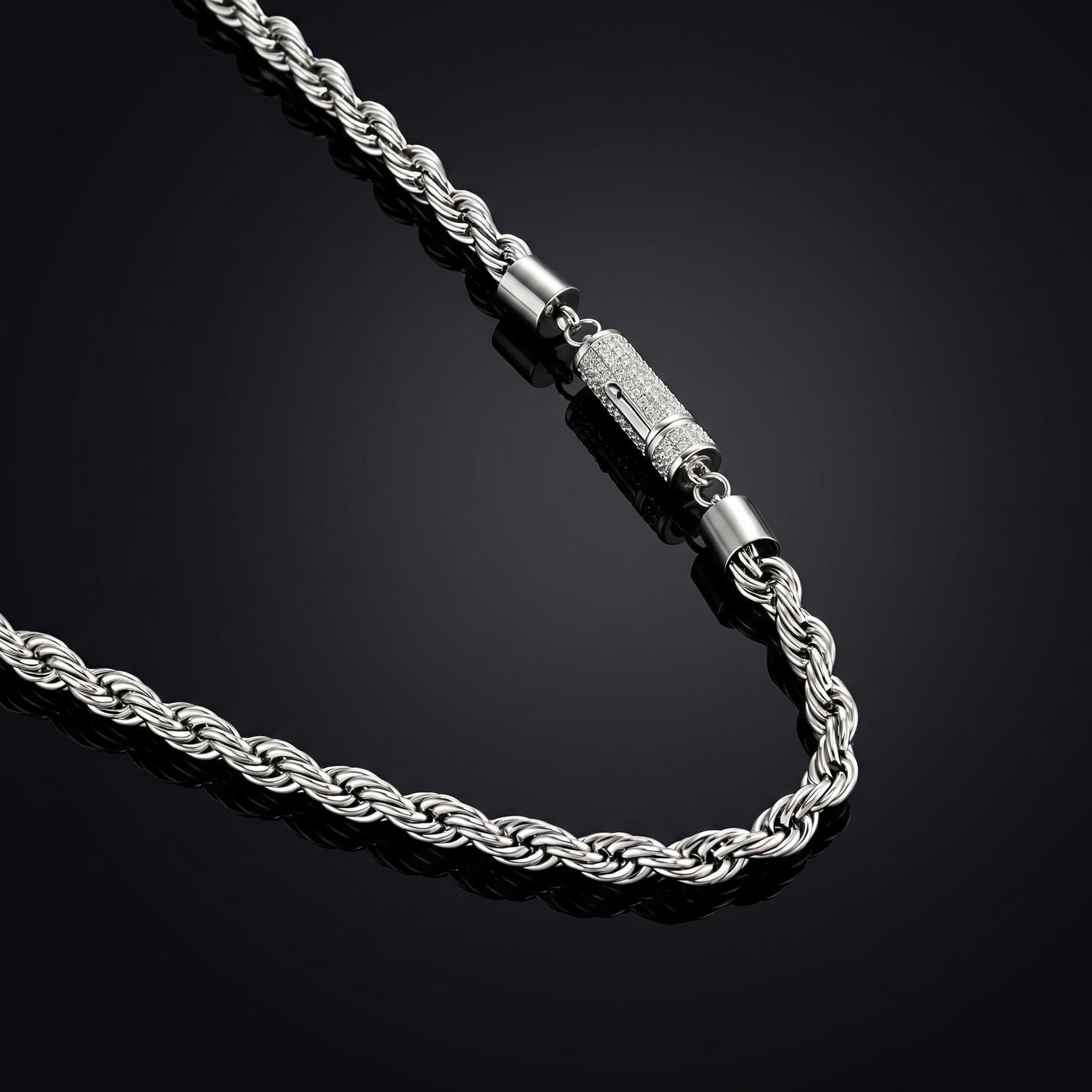 6mm Iced Clasp Rope Chain
