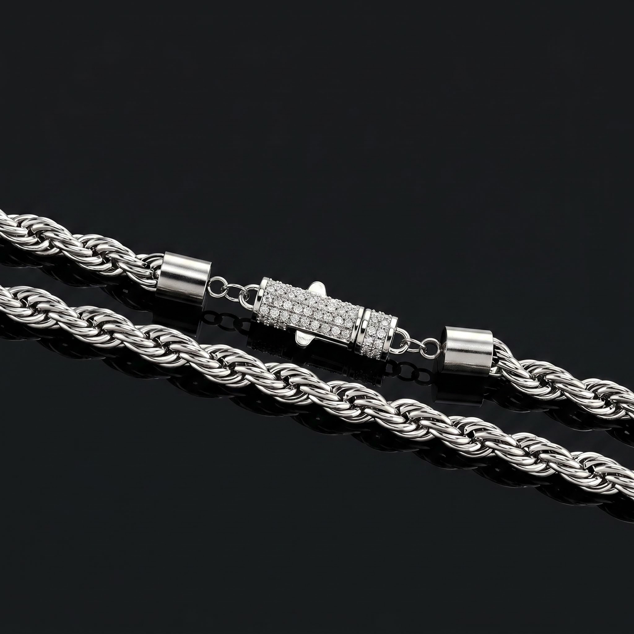 6mm Iced Clasp Rope Chain