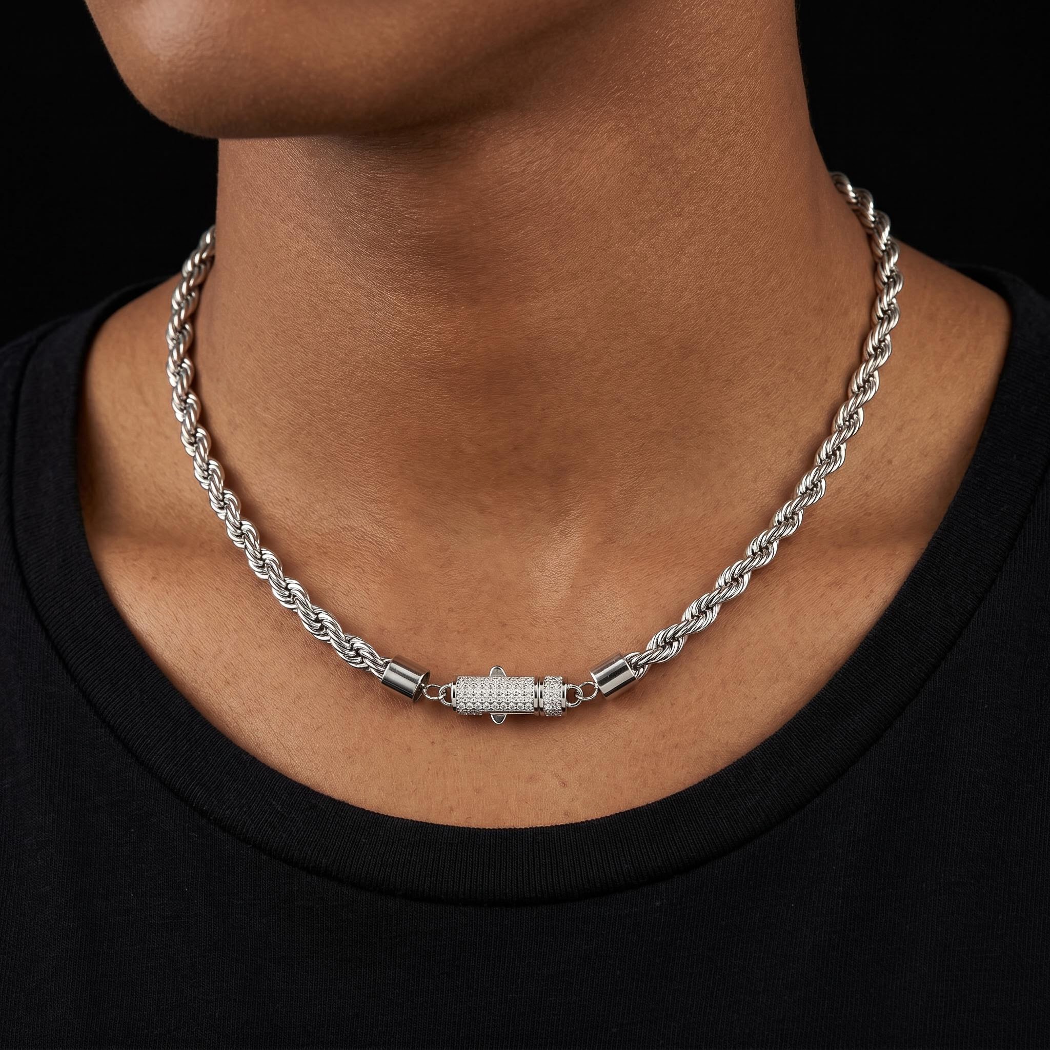 6mm Iced Clasp Rope Chain