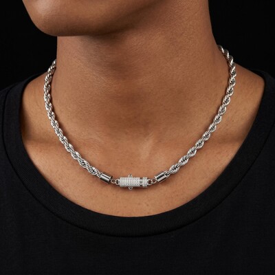 6mm Iced Clasp Rope Chain