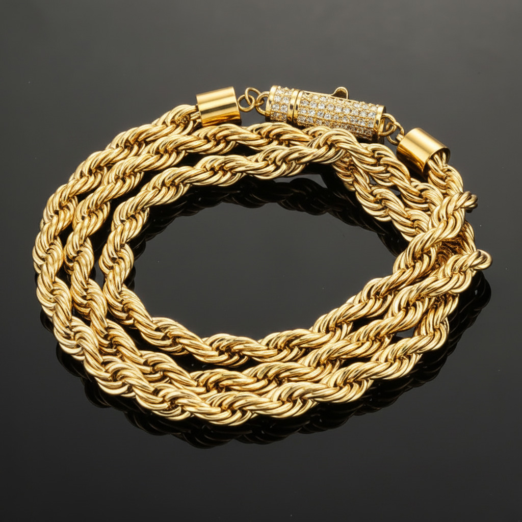 6mm Iced Clasp Rope Chain