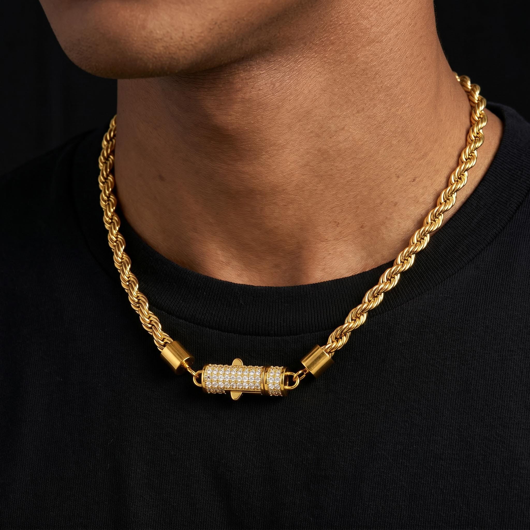 6mm Iced Clasp Rope Chain