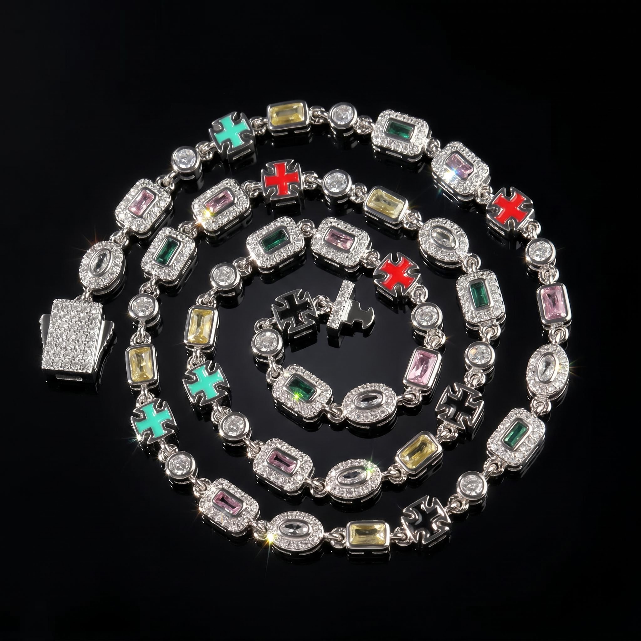 Iced 6mm Multi-color Diamonds Chain