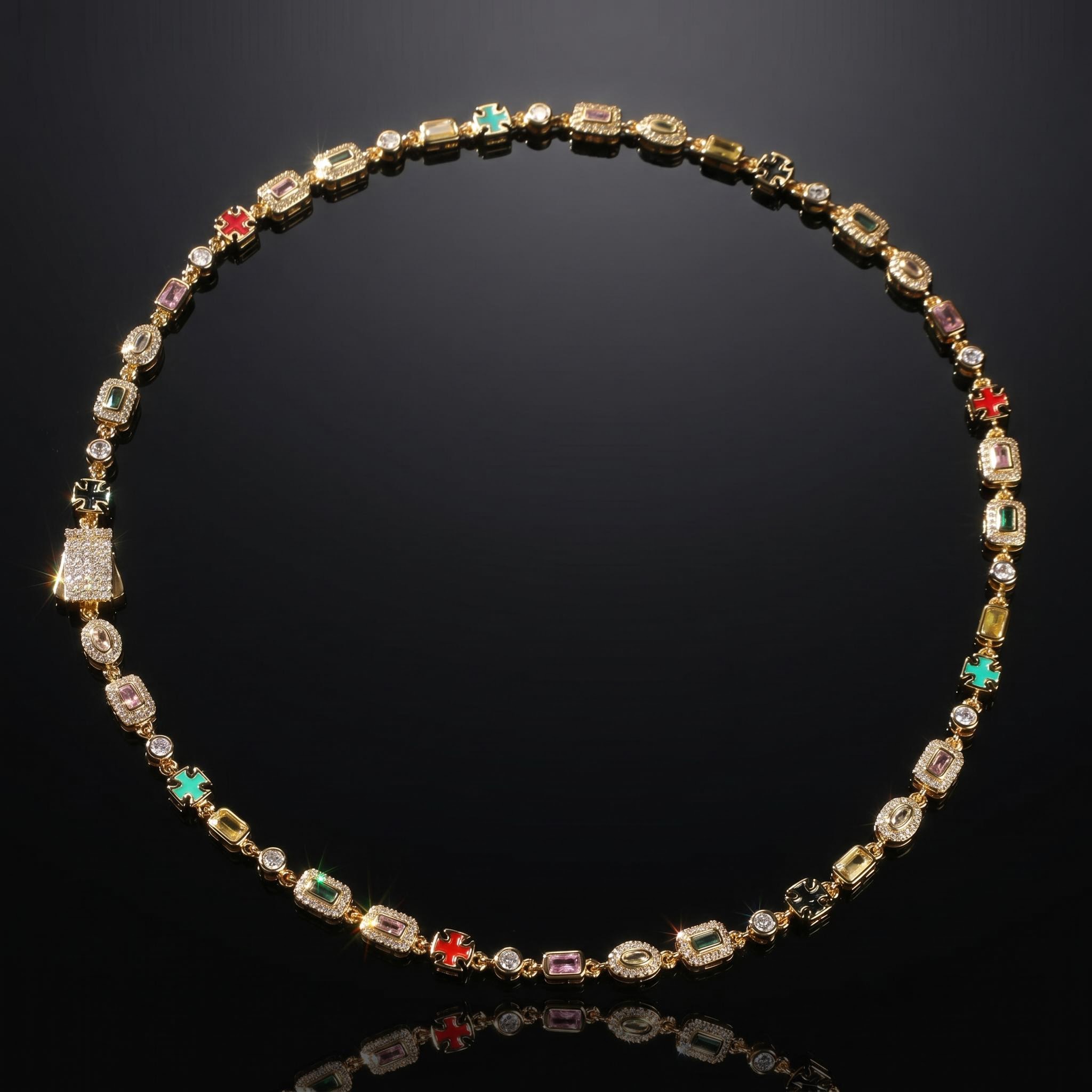 Iced 6mm Multi-color Diamonds Chain