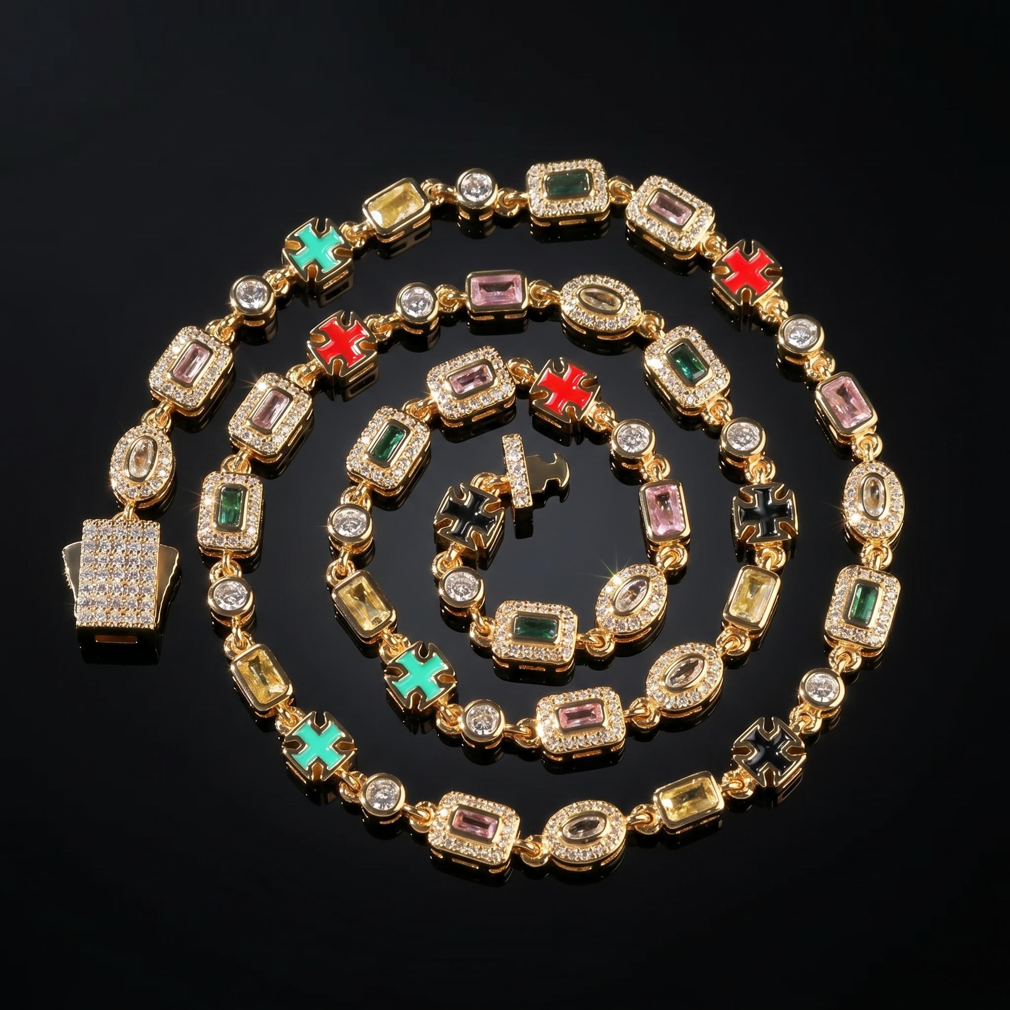 Iced 6mm Multi-color Diamonds Chain