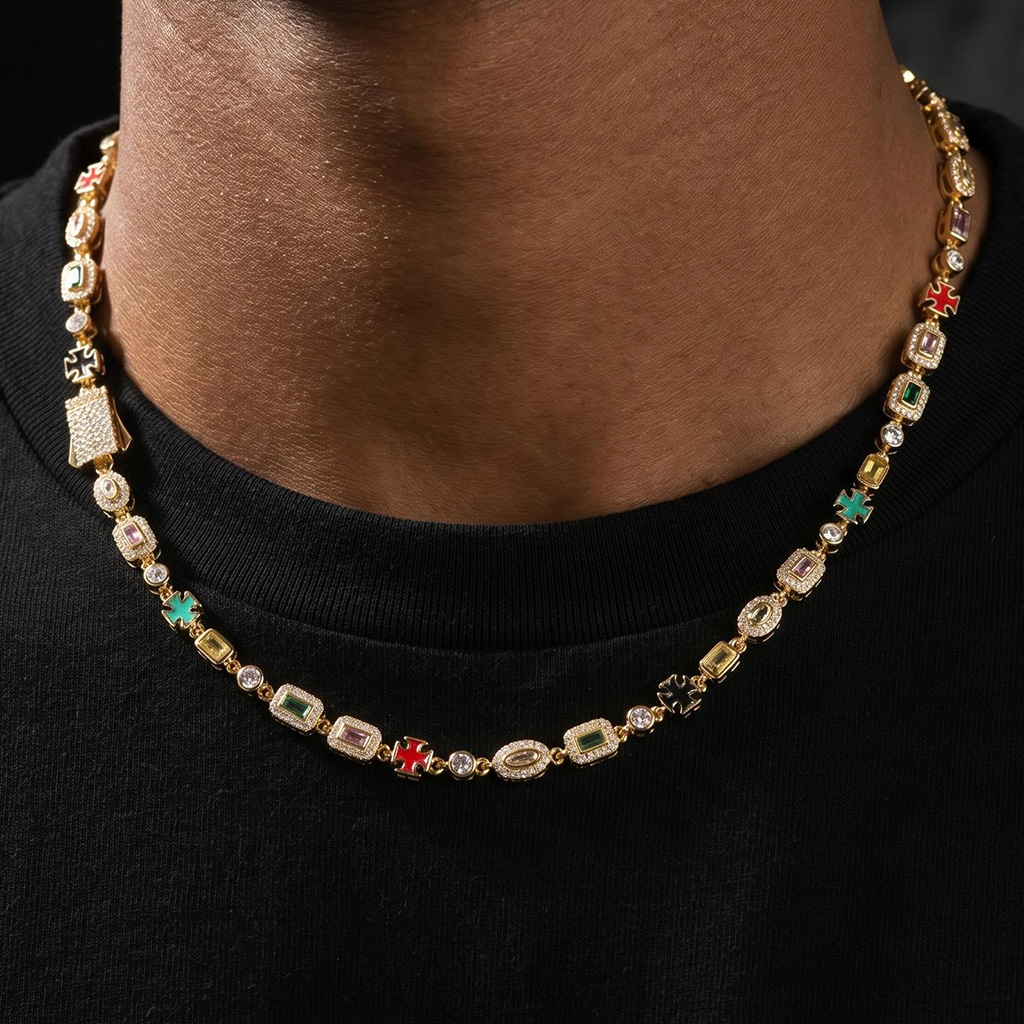 Iced 6mm Multi-color Diamonds Chain