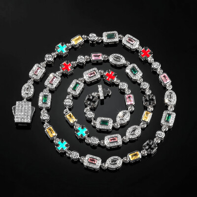 Iced 6mm Multi-color Diamonds Chain