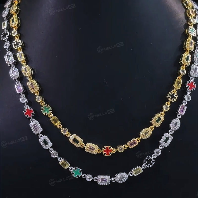 Iced 6mm Multi-color Diamonds Chain Iced 6mm Multi-color Diamonds Chain