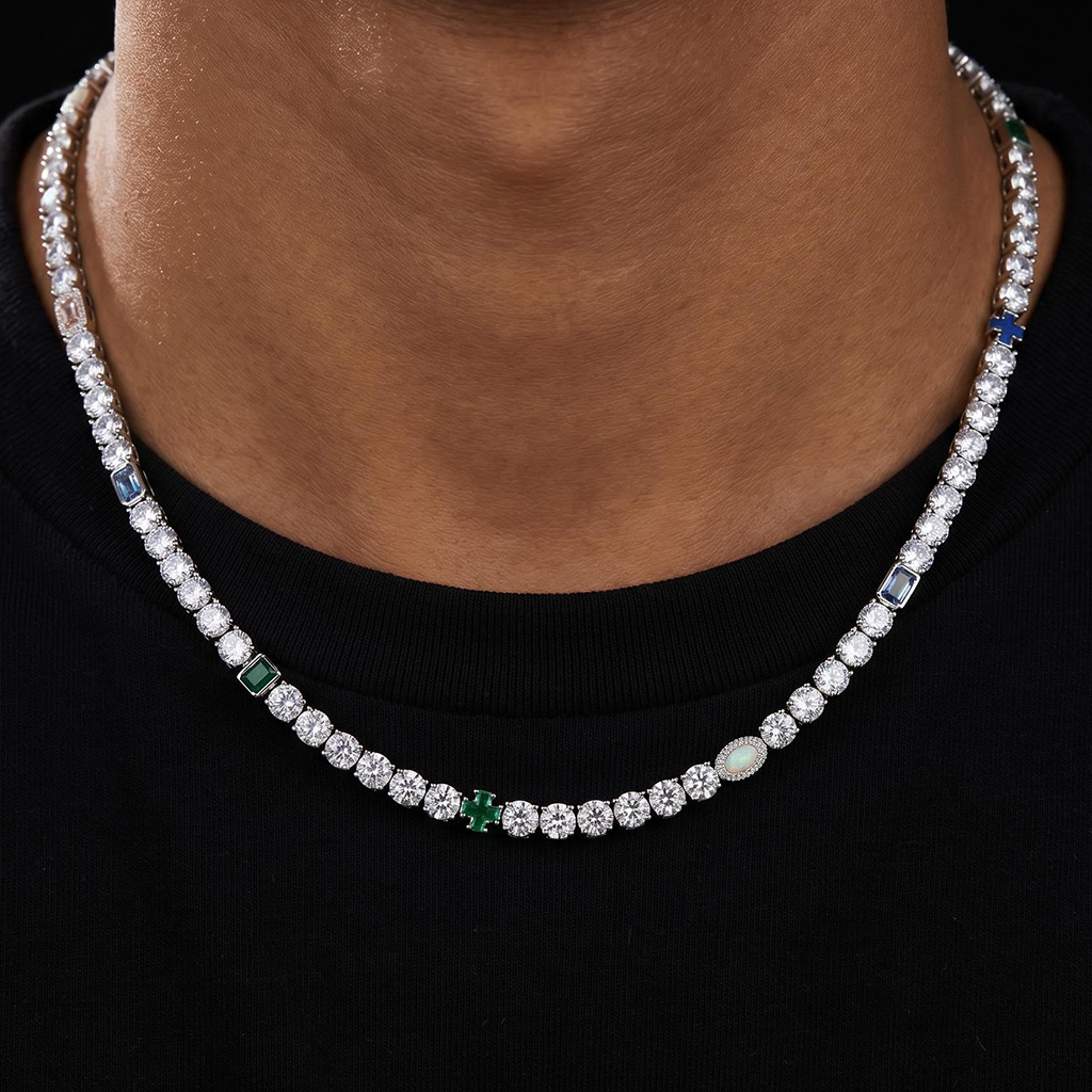 Iced 5mm Multi-color Diamonds Tennis Chain