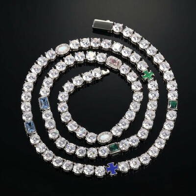 Iced 5mm Multi-color Diamonds Tennis Chain