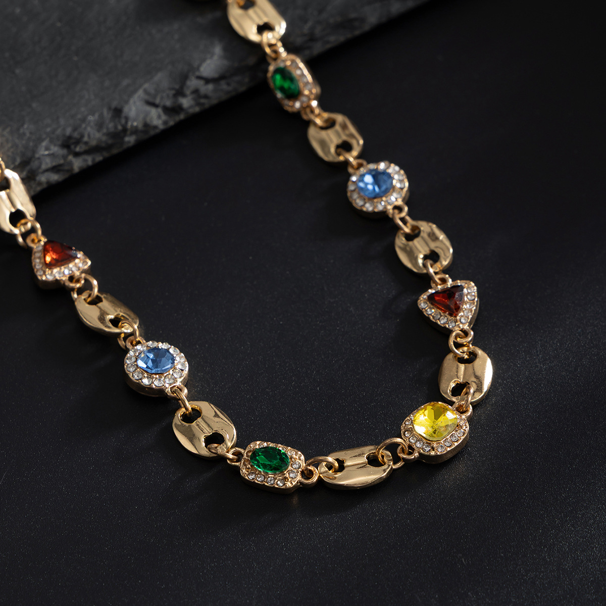 Iced Out 10mm Multi-color Gemstone Chain