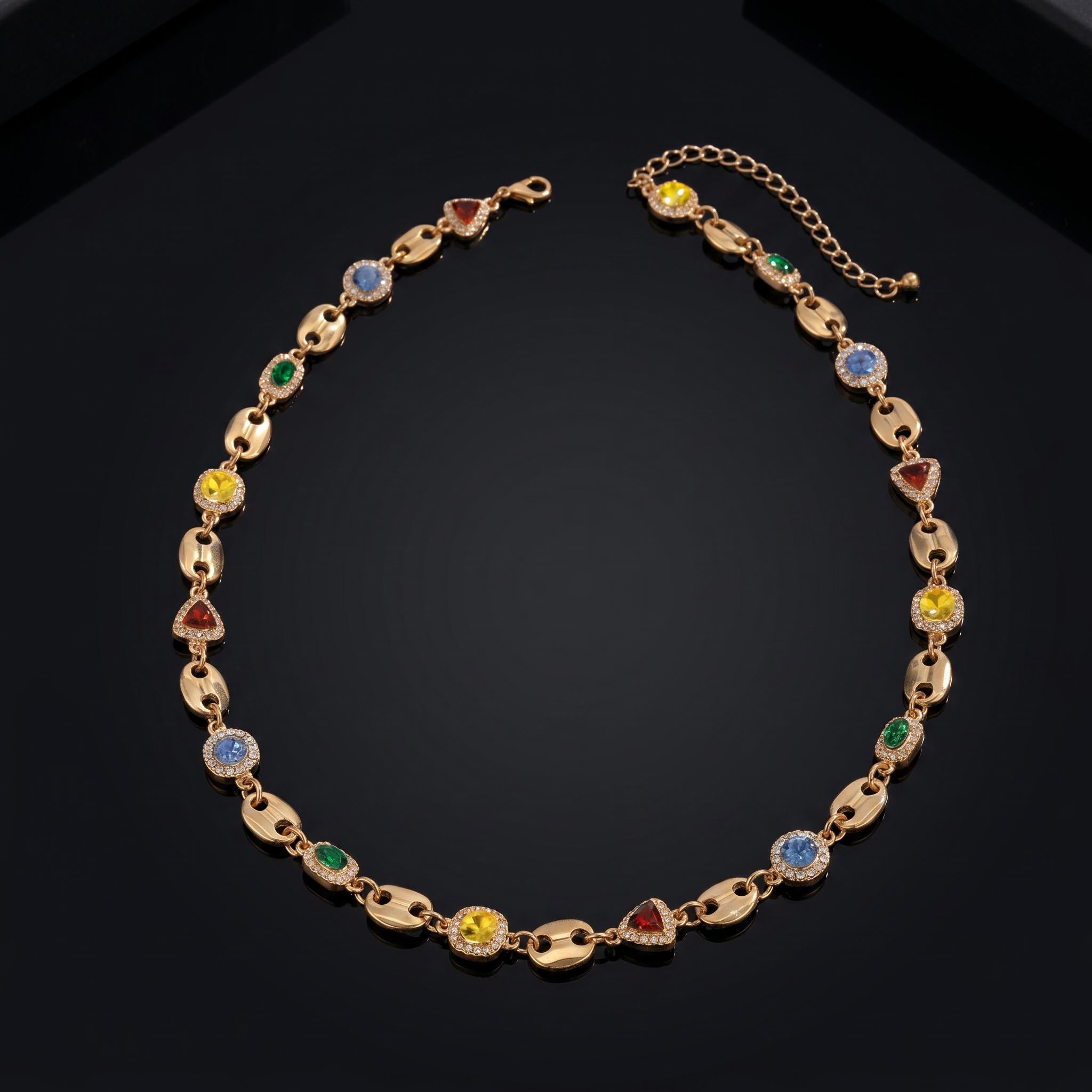 Iced Out 10mm Multi-color Gemstone Chain