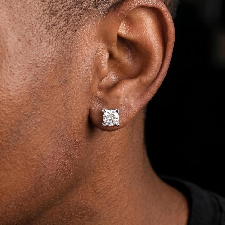 Iced Out Martini Setting Round Cut Full Paved Earrings Iced Out Martini Setting Round Cut Full Paved Earrings