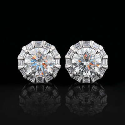 Iced Out Round&Baguette Cut  Earrings