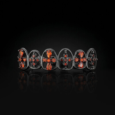 Iced Out Red Cross Grillz in Black Gold