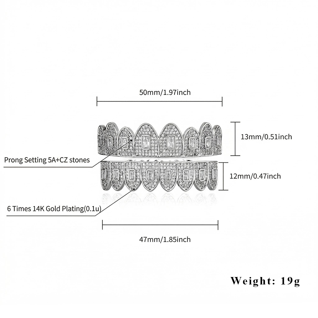 Iced Out Baguette Diamond Grillz Set