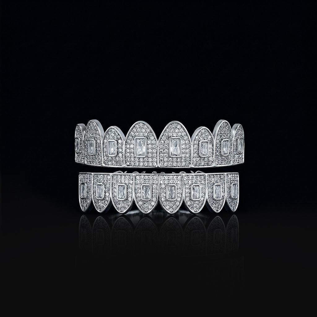 Iced Out Baguette Diamond Grillz Set