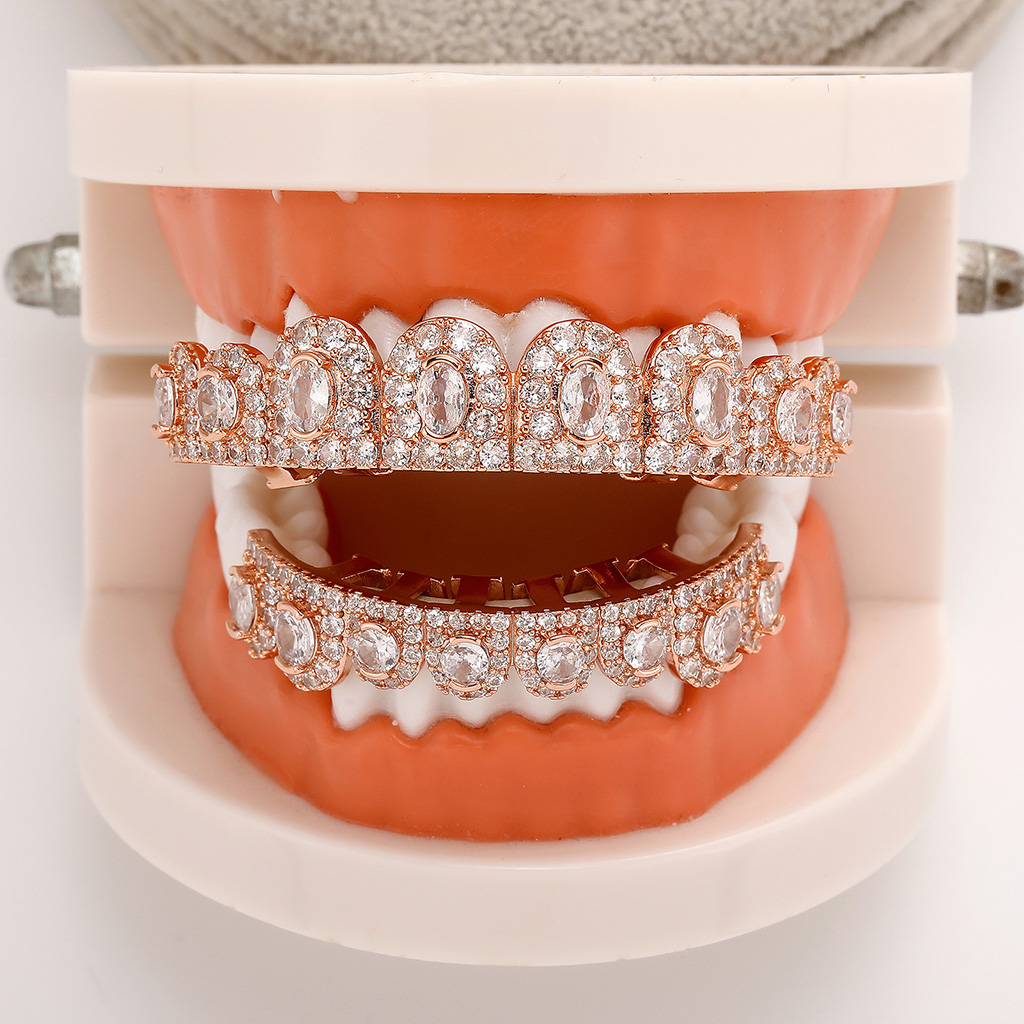 Iced Out Oval Cut Grillz Set