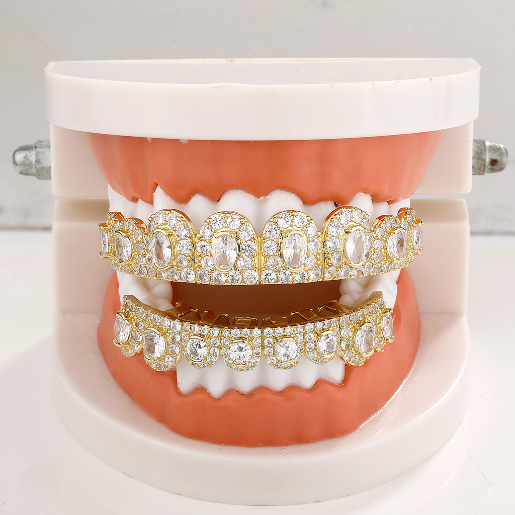 Iced Out Oval Cut Grillz Set