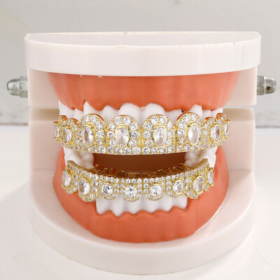 Iced Out Oval Cut Grillz Set