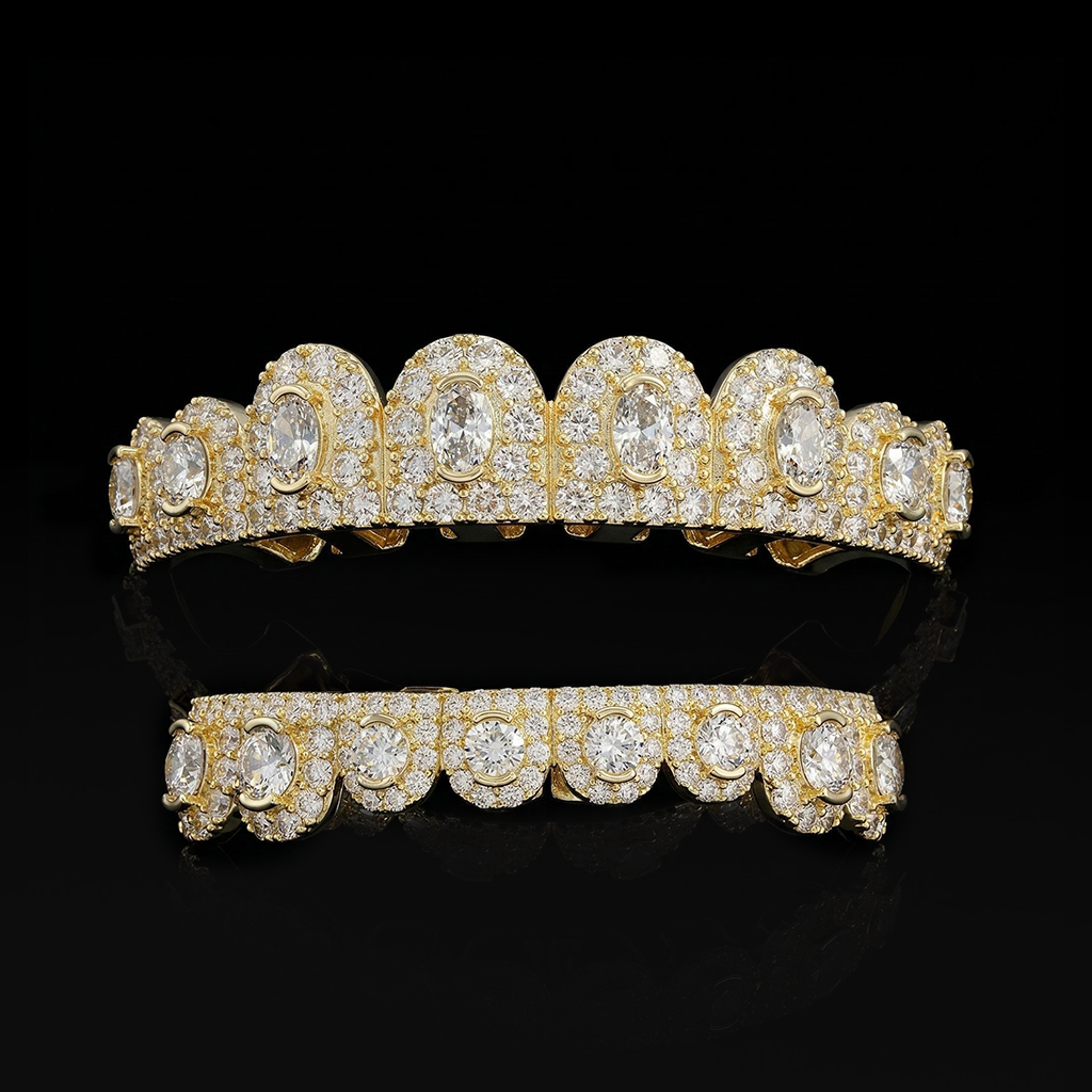 Iced Out Oval Cut Grillz Set