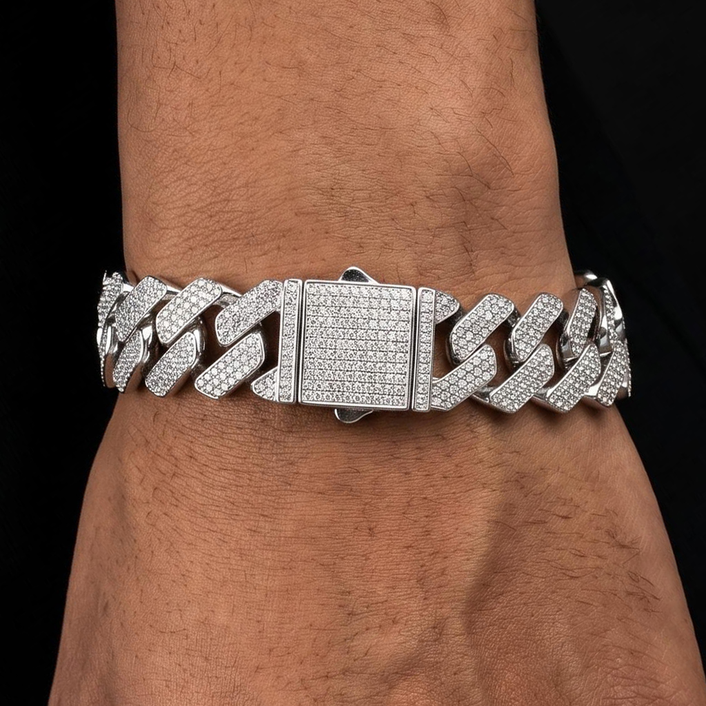 20mm Iced Out Miami Cuban Chain and Bracelet Set