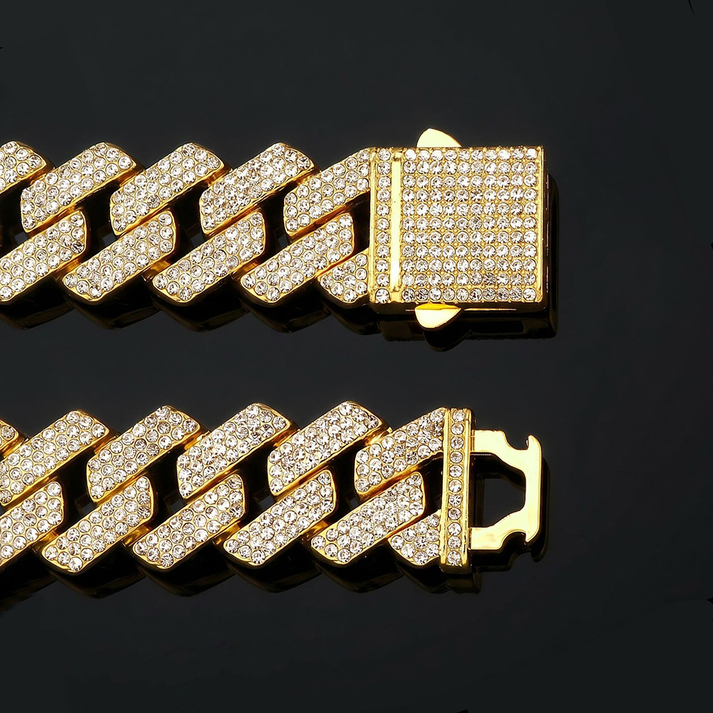 20mm Iced Out Miami Cuban Chain and Bracelet Set