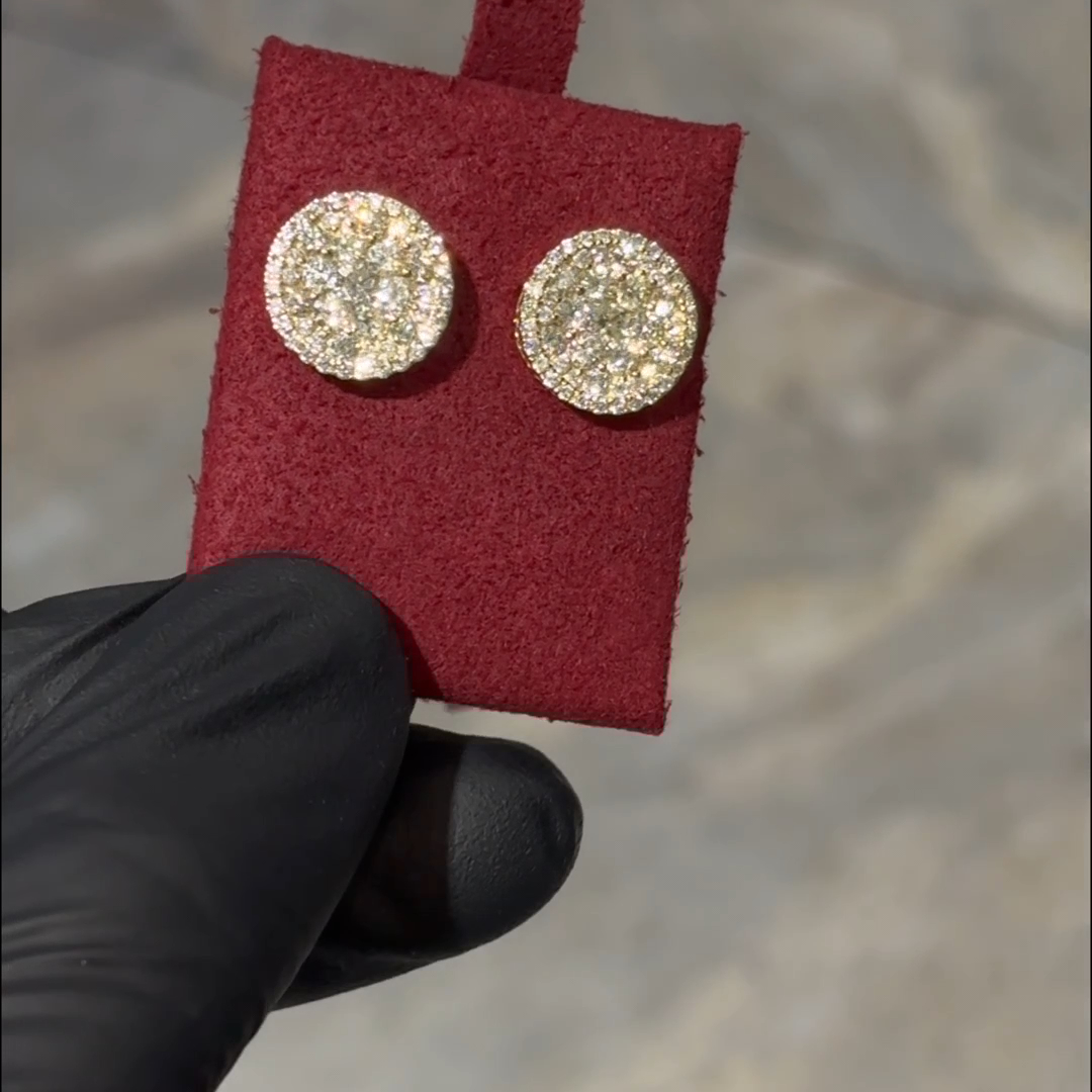 925S & VVS Moissanite Round Stud Earrings