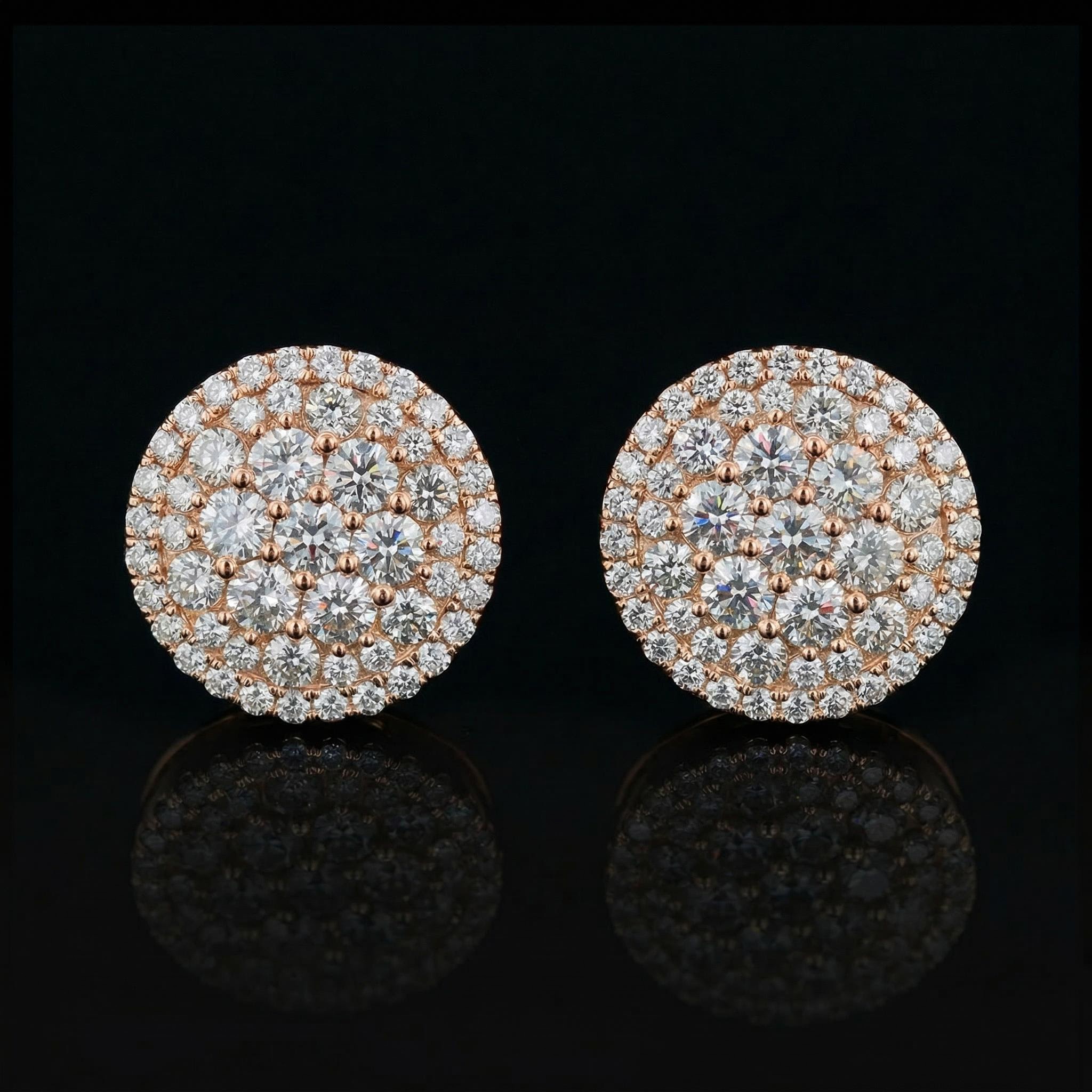 925S & VVS Moissanite Round Stud Earrings