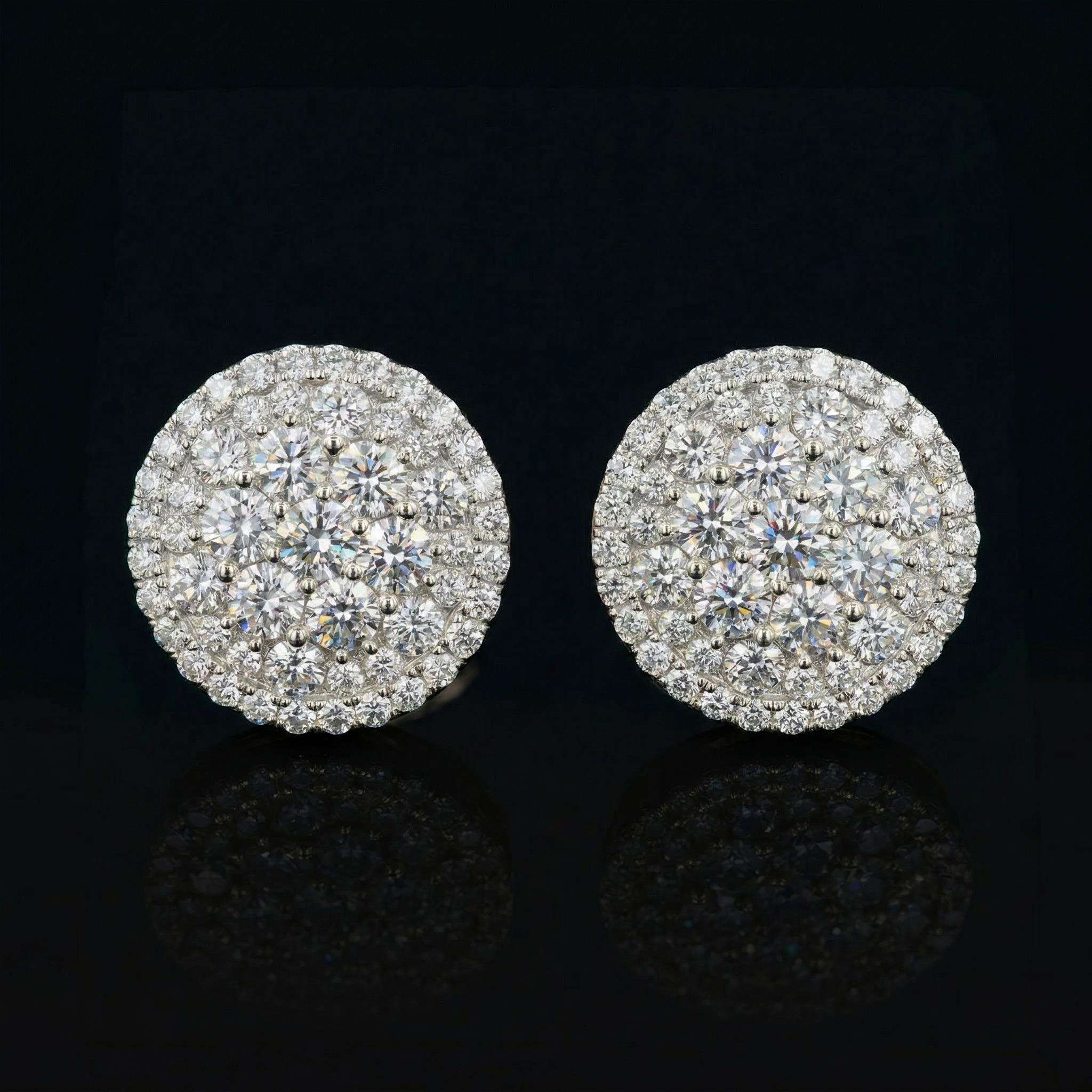 925S & VVS Moissanite Round Stud Earrings