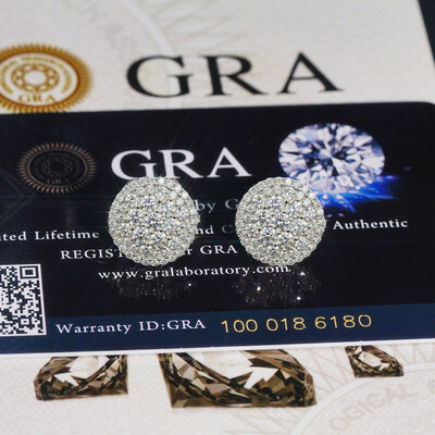 925S & VVS Moissanite Round Stud Earrings