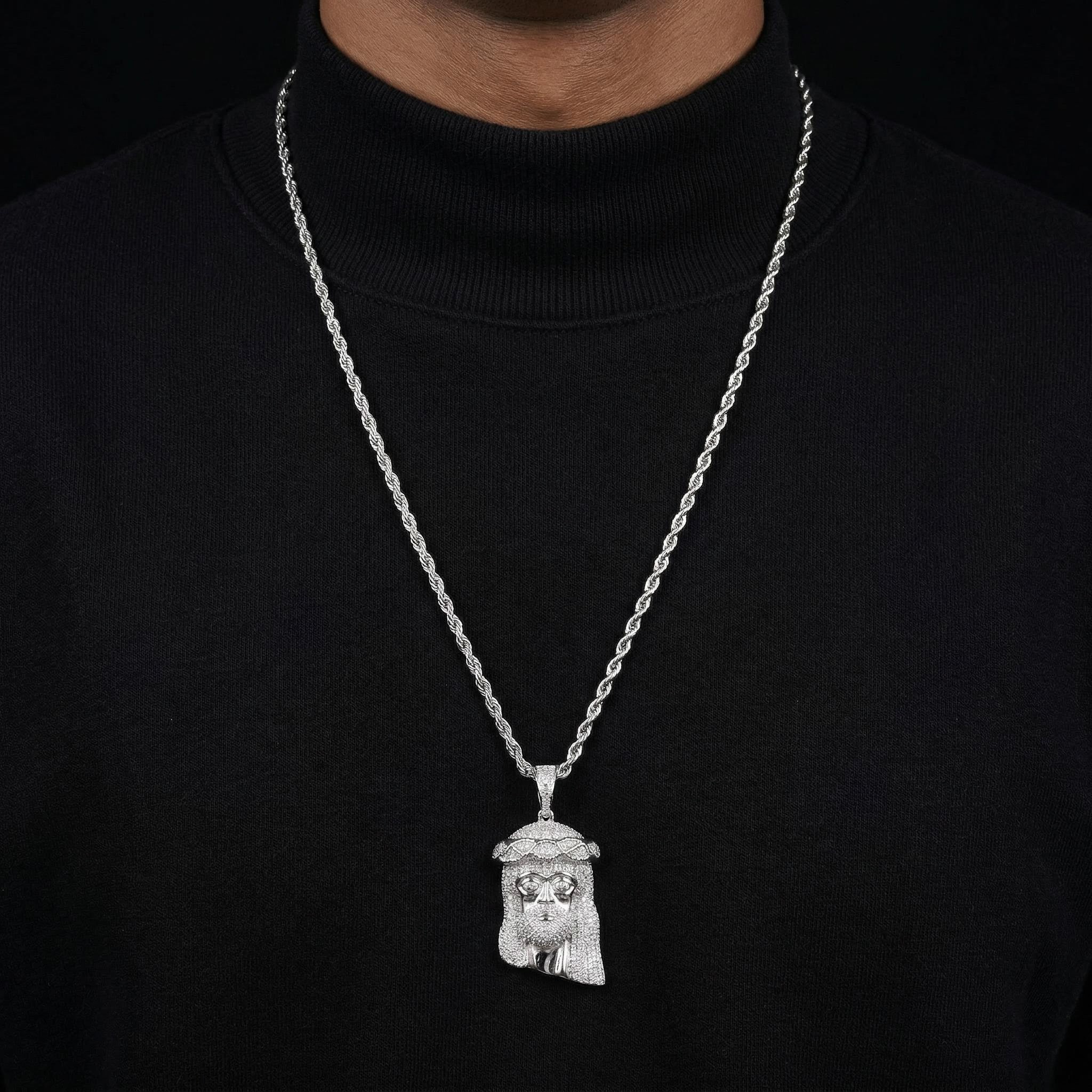 925S & VVS Moissanite Jesus Pendant