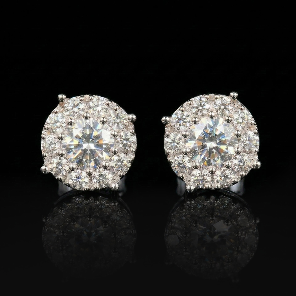 925S & VVS Moissanite Round Cut Stud Earrings 925S & VVS Moissanite Round Cut Stud Earrings