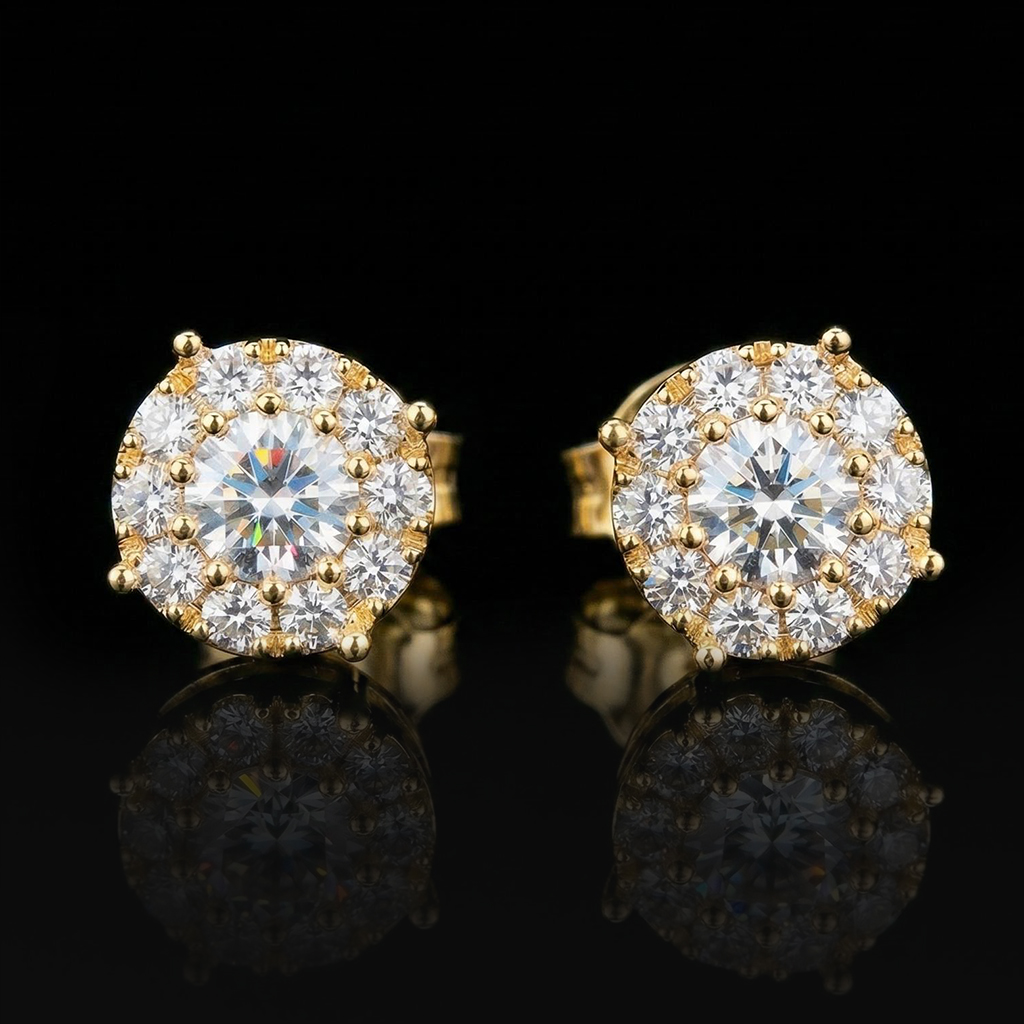 925S & VVS Moissanite Round Cut Stud Earrings 925S & VVS Moissanite Round Cut Stud Earrings
