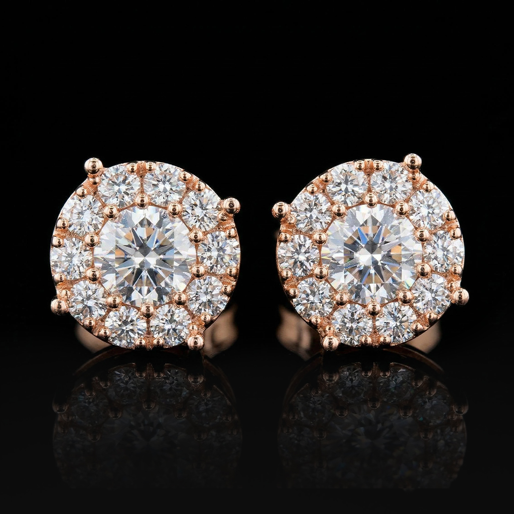 925S & VVS Moissanite Round Cut Stud Earrings 925S & VVS Moissanite Round Cut Stud Earrings