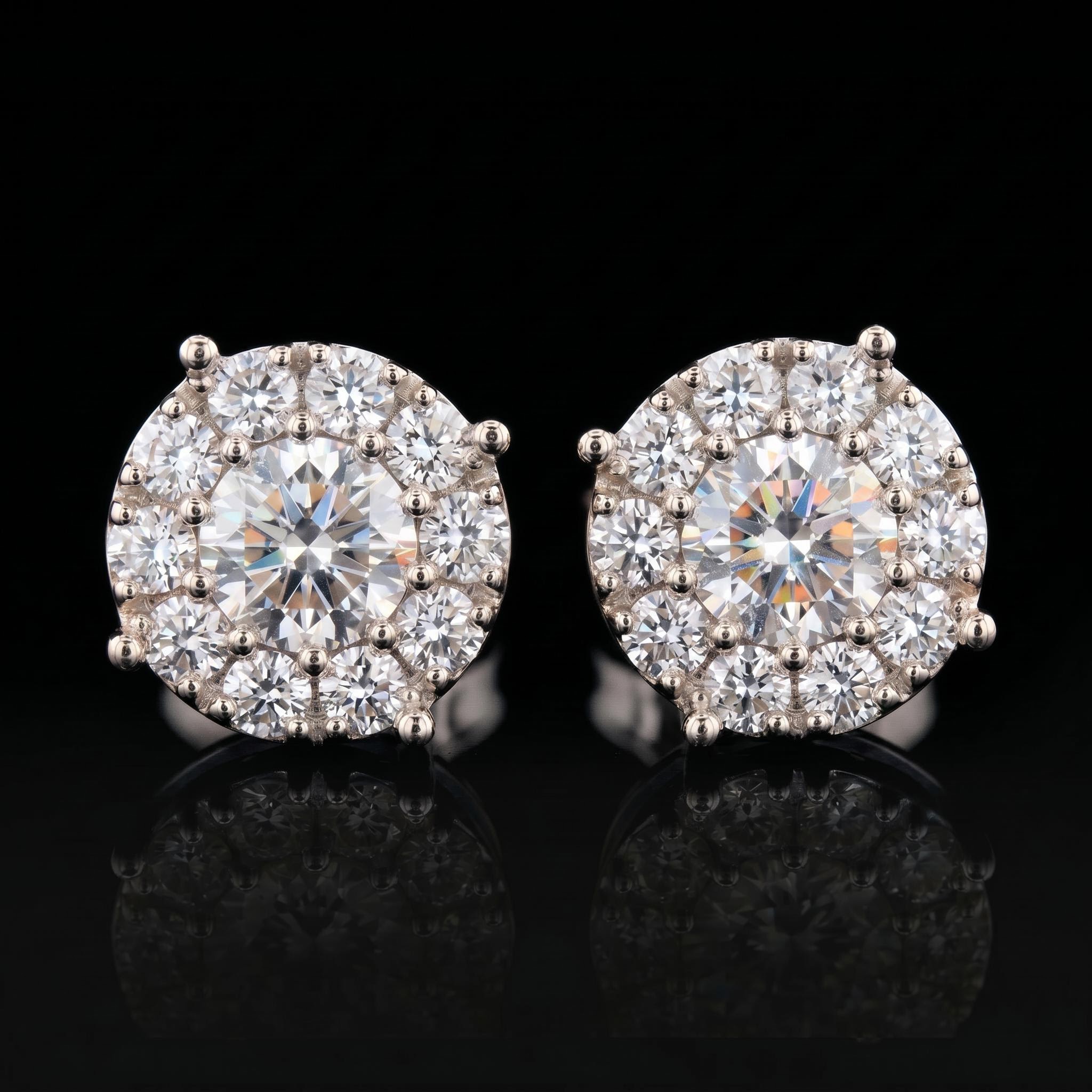 925 Silver & VVS1 Moissanite Round Cut Stud Earrings 925 Silver & VVS1 Moissanite Round Cut Stud Earrings