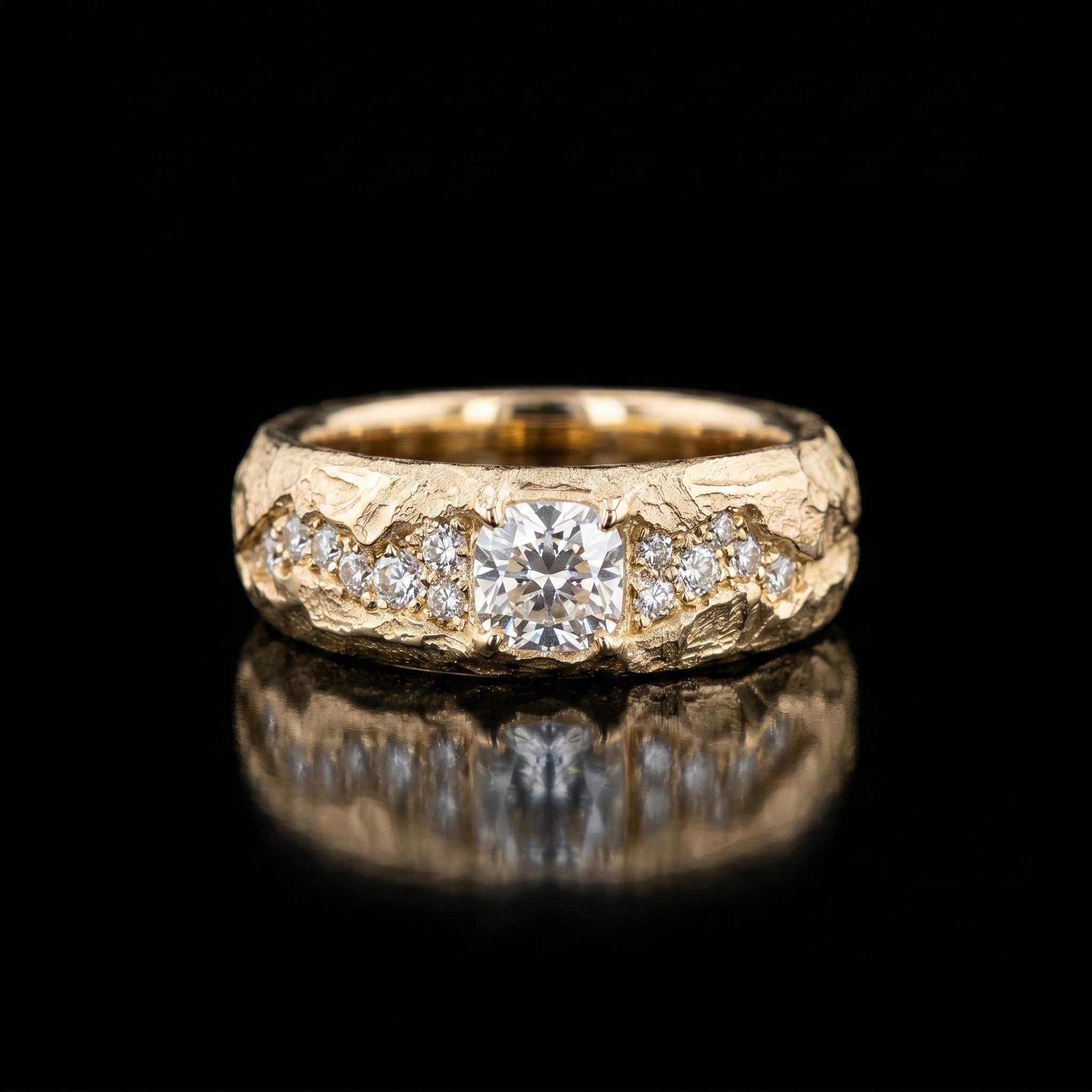 925 Silver & VVS1 Moissanite Cushion Cut Universe Band Ring