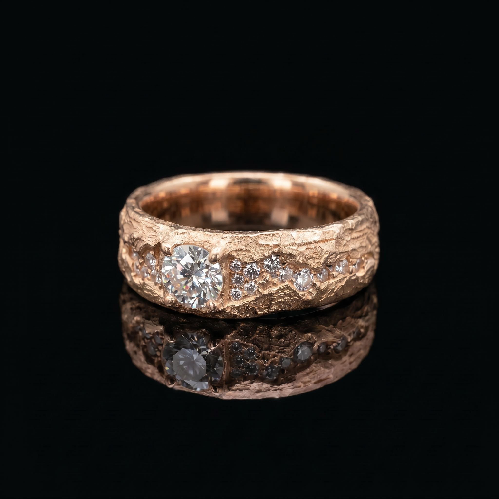 925 Silver & VVS1 Moissanite Cushion Cut Universe Band Ring