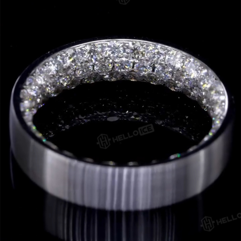 925 Silver & VVS1 Moissanite Inner Diamond Band Ring