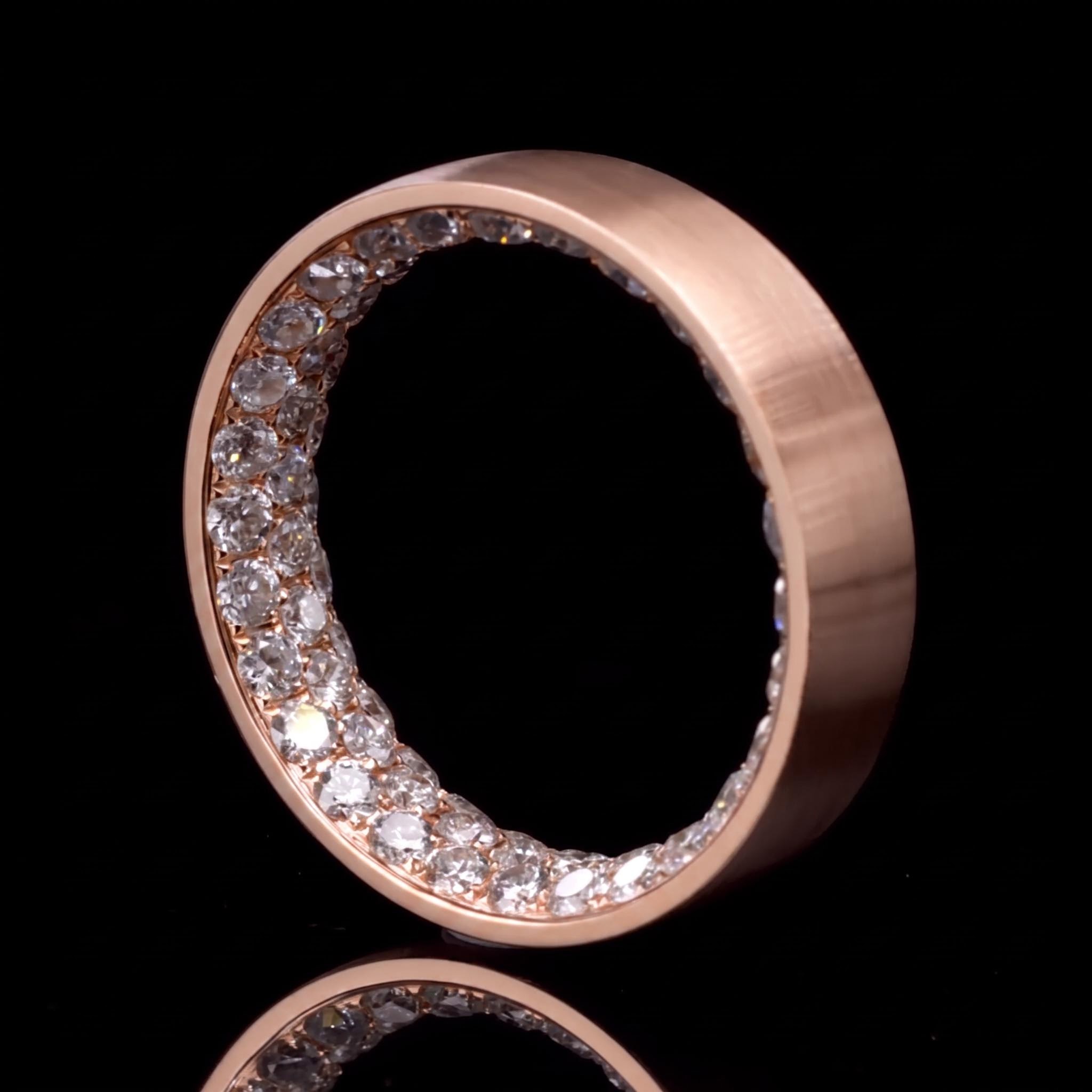925 Silver & VVS1 Moissanite Inner Diamond Band Ring