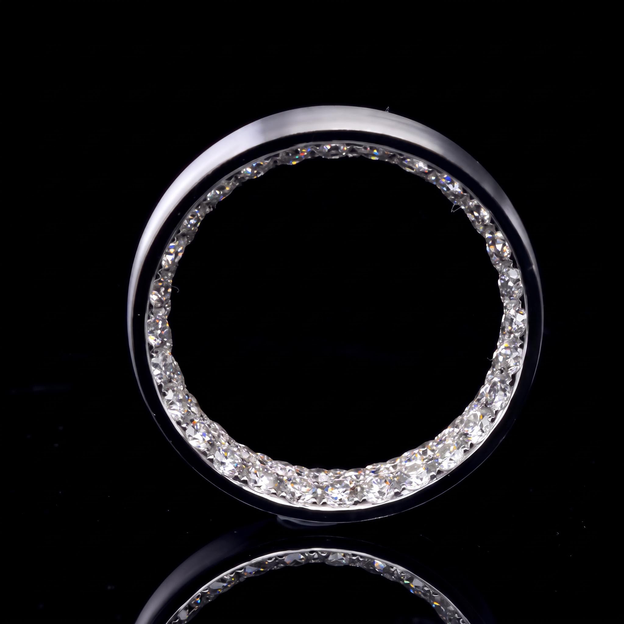 925 Silver & VVS1 Moissanite Inner Diamond Band Ring