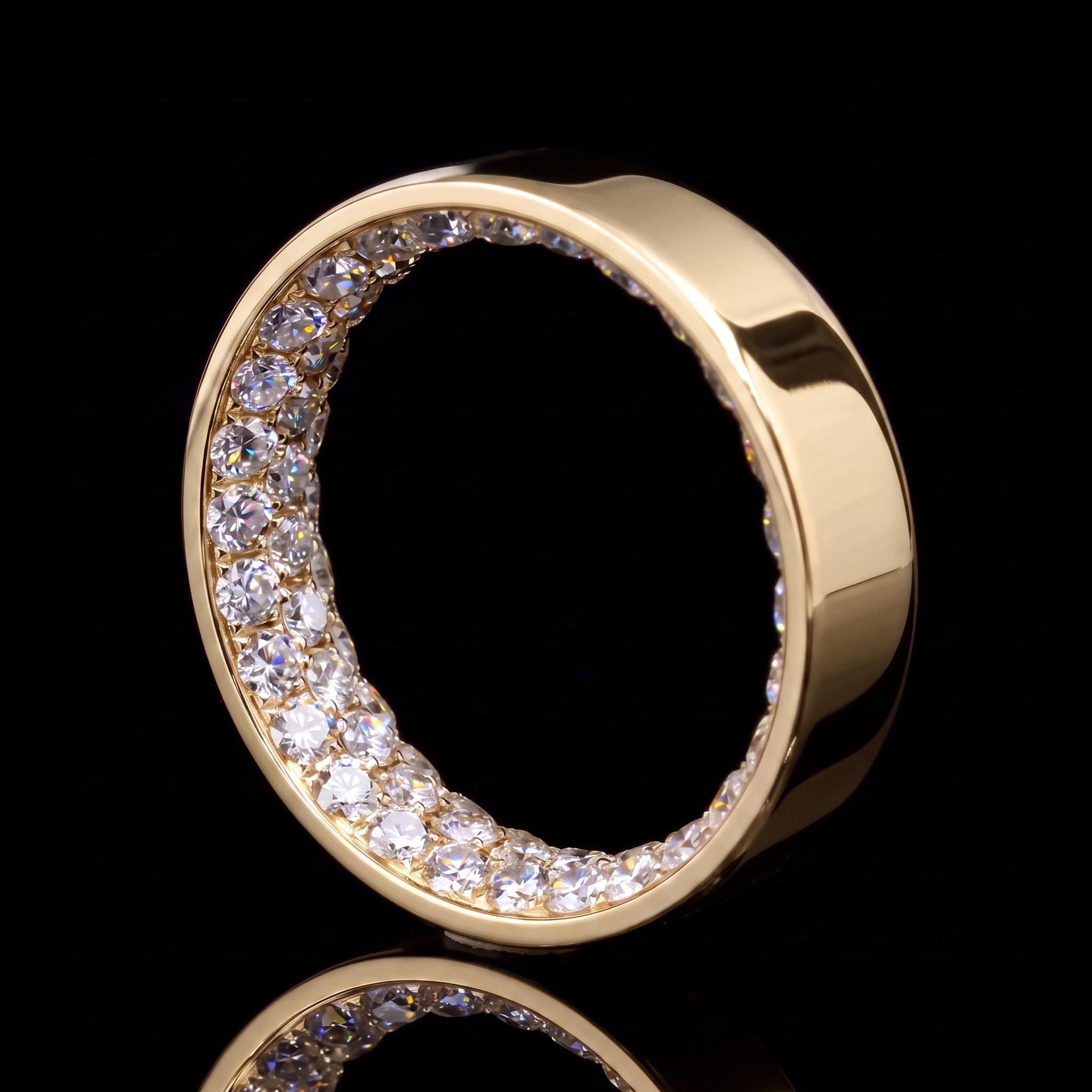 925 Silver & VVS1 Moissanite Inner Diamond Band Ring